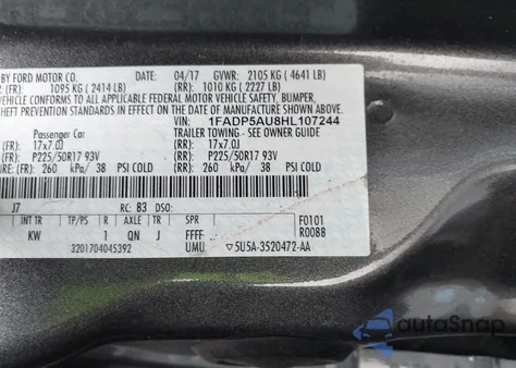 2017 Ford C-Max Hybrid Se z USA, uszkodzony, nr VIN 1FADP5AU8HL107244